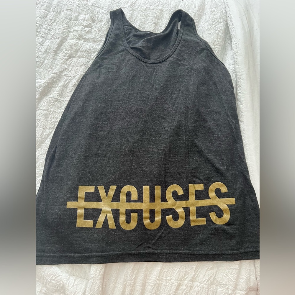 Adidas muscle tank, dark gray, no excuses, size medium